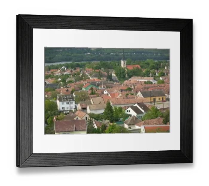 Framed Print : HUNGARY-DANUBE BEND-Estergom: Suburban Estergom Seen from Estergom Basilica
