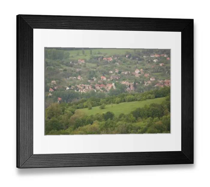 Framed Print : HUNGARY-DANUBE BEND-Kismaros: Danube River Town View from Nagy-Villam Lookout