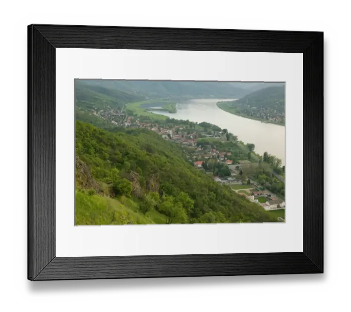 Framed Print : HUNGARY-DANUBE BEND-Visegrad: Visegrad Citadel (b. 1259) - View of Danube River
