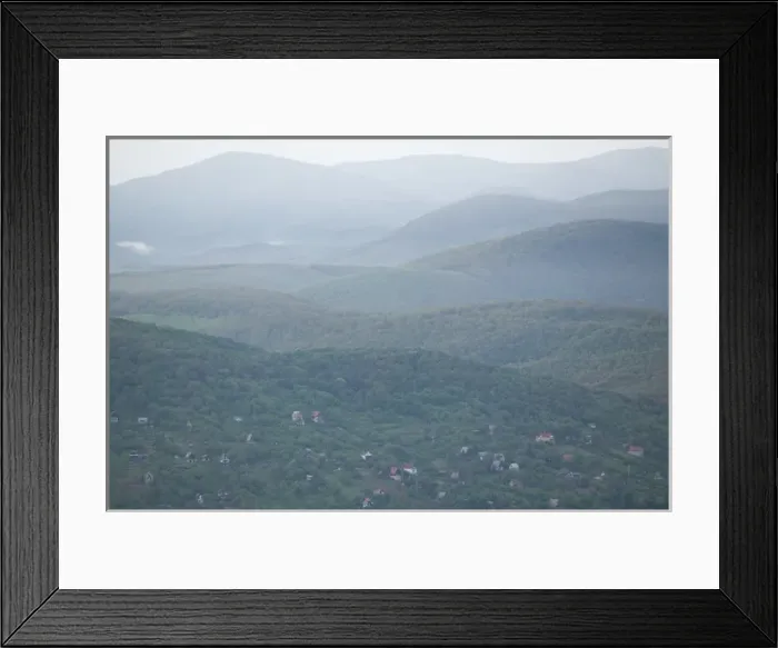 Framed Print : HUNGARY-DANUBE BEND-Visegrad: View of Danube River Hillsides