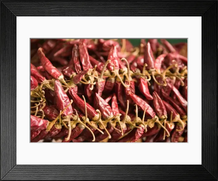 Framed Print : HUNGARY-DANUBE BEND-Szentendre: Paprika  /  Hot Peppers Danube River Tourist