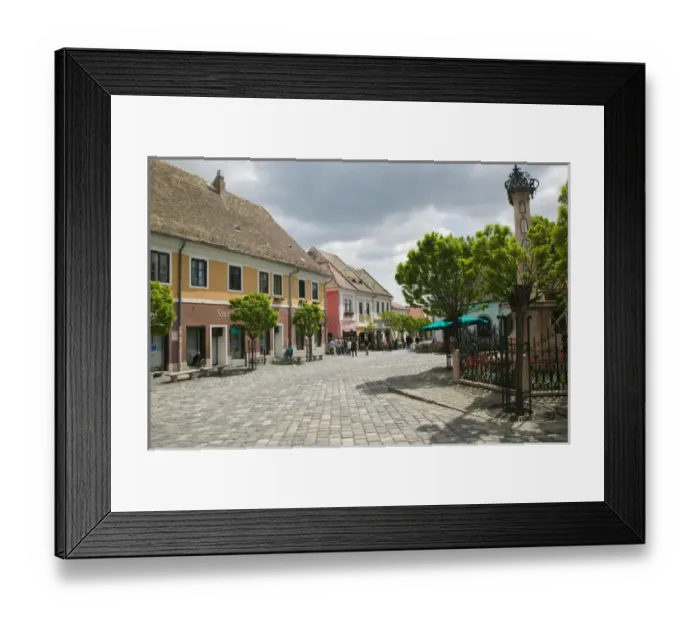Framed Print : HUNGARY-DANUBE BEND-Szentendre: Houses Fo Ter (Square) Danube River Tourist Framed Print : HUNGARY-DANUBE BEND-Szentendre: Houses Fo Ter (Square) Danube River Tourist