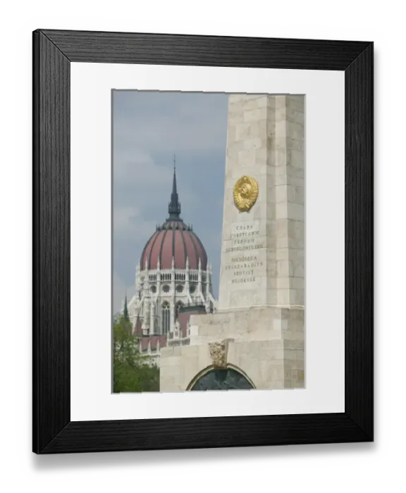 Framed Print : HUNGARY-Budapest: Szabadsag ter (Square)- Soviet Army Memorial & Parliament Roof