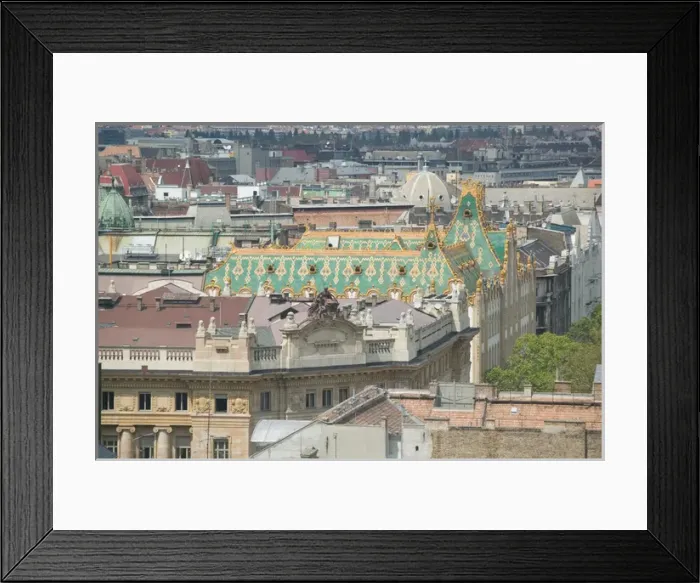 Framed Print : HUNGARY-Budapest: Roof of Post Office Savings Bank Building- b. 1901 by Odon Lechner Framed Print : HUNGARY-Budapest: Roof of Post Office Savings Bank Building- b. 1901 by Odon Lechner