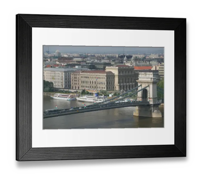 Framed Print : HUNGARY-Budapest: Buda / Castle Hill View of- Danube River, Szechenyi (Chain) Framed Print : HUNGARY-Budapest: Buda / Castle Hill View of- Danube River, Szechenyi (Chain)