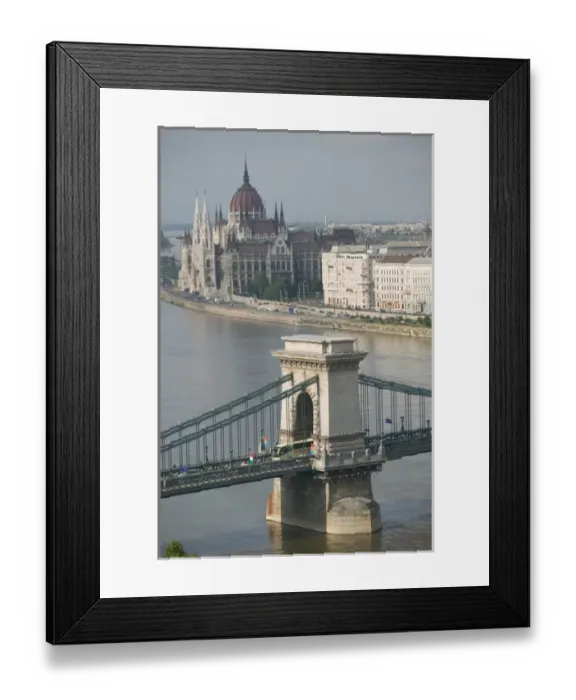 Framed Print : HUNGARY-Budapest: Buda / Castle Hill View of- Danube River, Szechenyi (Chain) Framed Print : HUNGARY-Budapest: Buda / Castle Hill View of- Danube River, Szechenyi (Chain)