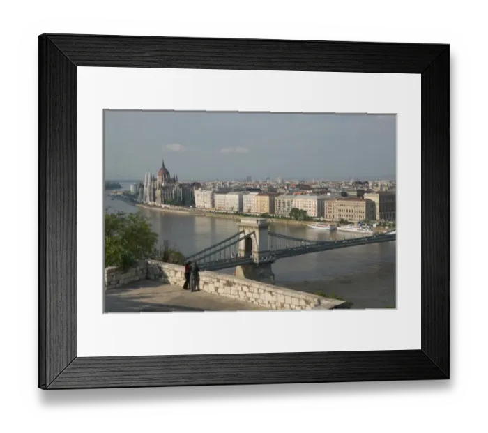 Framed Print : HUNGARY-Budapest: Buda / Castle Hill View of- Danube River, Szechenyi (Chain) Framed Print : HUNGARY-Budapest: Buda / Castle Hill View of- Danube River, Szechenyi (Chain)