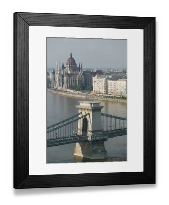 Framed Print : HUNGARY-Budapest: Buda / Castle Hill View of- Danube River, Szechenyi (Chain) Framed Print : HUNGARY-Budapest: Buda / Castle Hill View of- Danube River, Szechenyi (Chain)