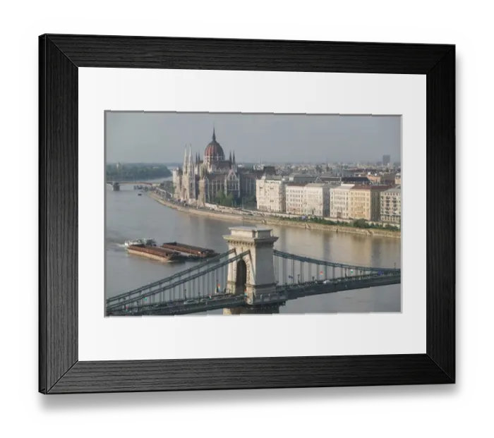 Framed Print : HUNGARY-Budapest: Buda / Castle Hill View of- Danube River, Szechenyi (Chain) Framed Print : HUNGARY-Budapest: Buda / Castle Hill View of- Danube River, Szechenyi (Chain)