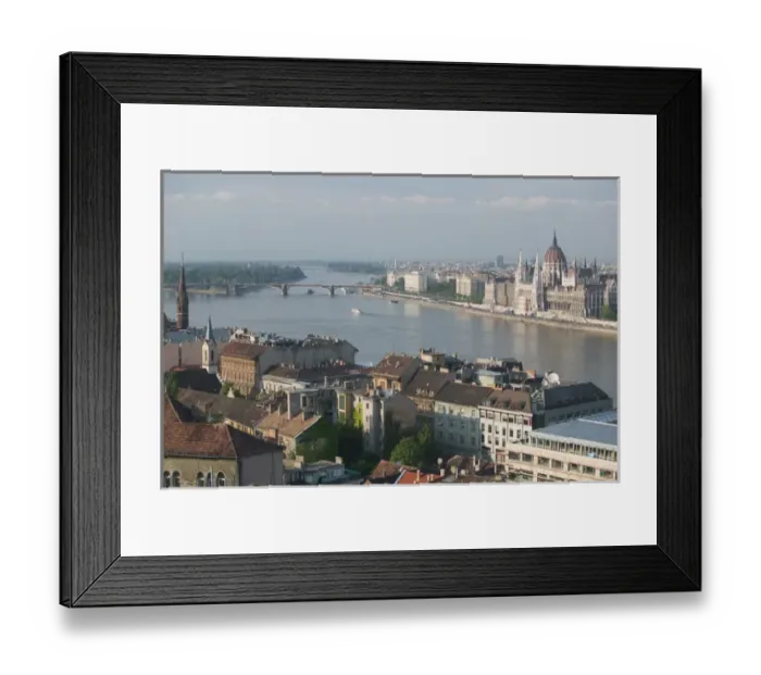 Framed Print : HUNGARY-Budapest: Danube River View from Fishermans Bastion Framed Print : HUNGARY-Budapest: Danube River View from Fishermans Bastion