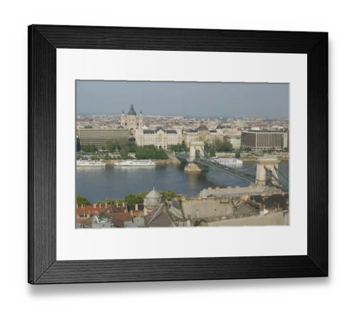 Framed Print : HUNGARY-Budapest: Buda / Castle Hill View of- Danube River & Vizivaros (Watertown) Framed Print : HUNGARY-Budapest: Buda / Castle Hill View of- Danube River & Vizivaros (Watertown)