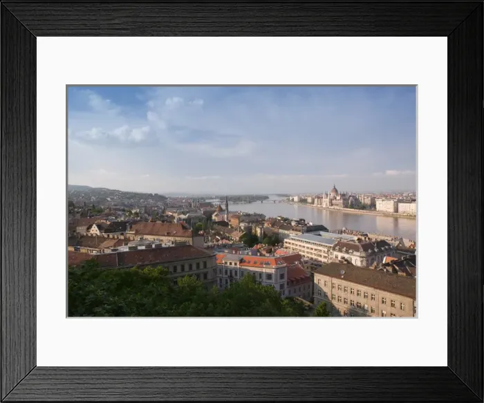 Framed Print : HUNGARY-Budapest: Danube River View from Fishermans Bastion Framed Print : HUNGARY-Budapest: Danube River View from Fishermans Bastion