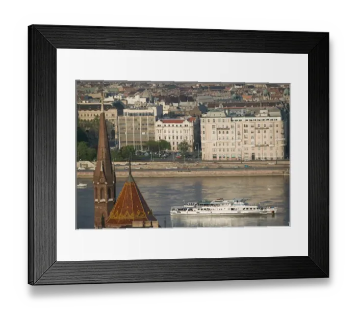Framed Print : HUNGARY-Budapest: Buda / Castle Hill View of- Danube River, Calvanist Church Framed Print : HUNGARY-Budapest: Buda / Castle Hill View of- Danube River, Calvanist Church