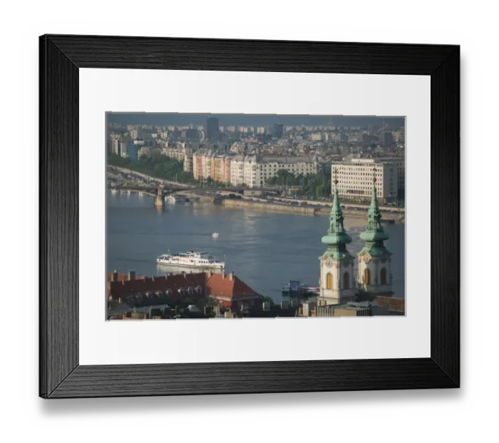 Framed Print : HUNGARY-Budapest: Buda / Castle Hill View of- Danube River & Vizivaros (Watertown) Framed Print : HUNGARY-Budapest: Buda / Castle Hill View of- Danube River & Vizivaros (Watertown)