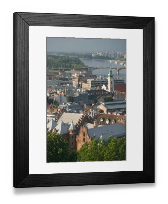 Framed Print : HUNGARY-Budapest: Buda / Castle Hill View of- Danube River & Vizivaros (Watertown) Framed Print : HUNGARY-Budapest: Buda / Castle Hill View of- Danube River & Vizivaros (Watertown)