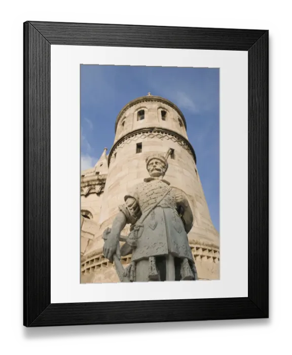 Framed Print : HUNGARY-Budapest: Buda  /  Castle Hill- Fishermans Bastion & statue of Janos