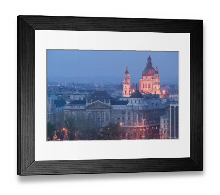 Framed Print : HUNGARY-Budapest: St. Stephens Basilica / Evening Framed Print : HUNGARY-Budapest: St. Stephens Basilica / Evening