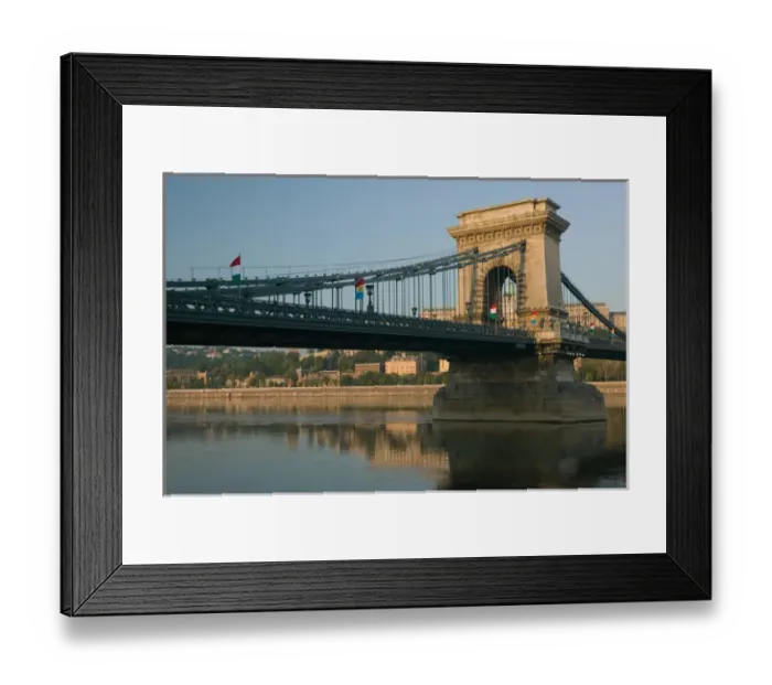 Framed Print : HUNGARY-Budapest: Szechenyi (Chain) Bridge & Danube River / Dawn Framed Print : HUNGARY-Budapest: Szechenyi (Chain) Bridge & Danube River / Dawn