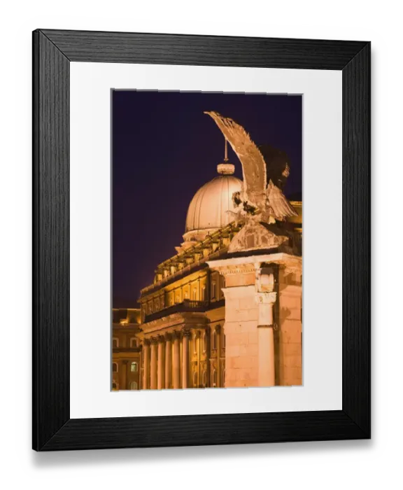 Framed Print : HUNGARY-Budapest: Buda / Castle Hill- Turul Eagle & Ludwig Museum / Evening Framed Print : HUNGARY-Budapest: Buda / Castle Hill- Turul Eagle & Ludwig Museum / Evening