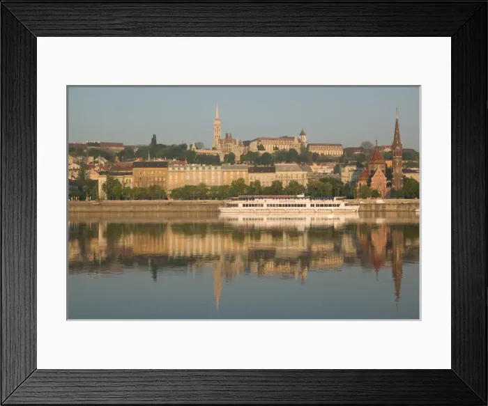 Framed Print : HUNGARY-Budapest: View of Castle Hill (Buda) & Danube River  /  Morning