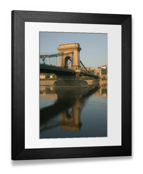 Framed Print : HUNGARY-Budapest: Szechenyi (Chain) Bridge & Danube River  /  Dawn