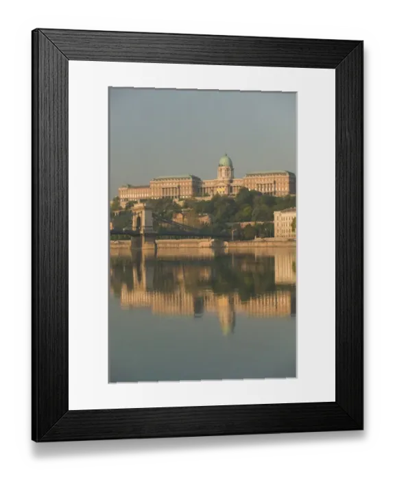 Framed Print : HUNGARY-Budapest: Szechenyi (Chain) Bridge, National Gallery & Danube River / Morning Framed Print : HUNGARY-Budapest: Szechenyi (Chain) Bridge, National Gallery & Danube River / Morning
