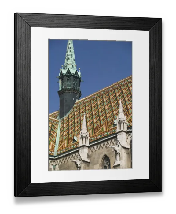 Framed Print : HUNGARY-Budapest: Castle Hill (Buda)- Detail of Matthias Church Framed Print : HUNGARY-Budapest: Castle Hill (Buda)- Detail of Matthias Church