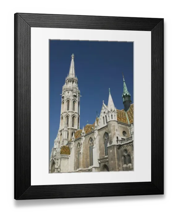 Framed Print : HUNGARY-Budapest: Castle Hill (Buda)- Detail of Matthias Church Framed Print : HUNGARY-Budapest: Castle Hill (Buda)- Detail of Matthias Church