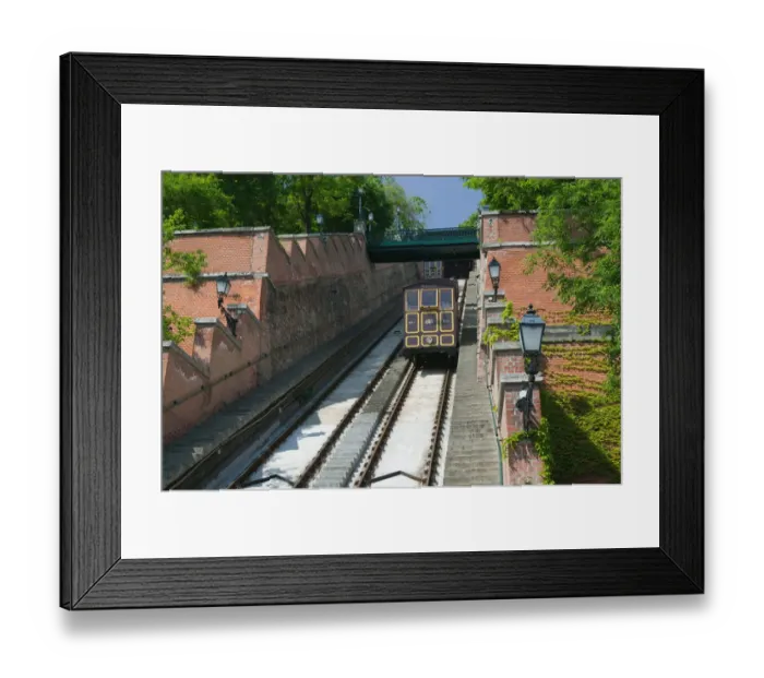 Framed Print : HUNGARY-Budapest: Castle Hill (Buda)- Lower Station View of the Castle Hill