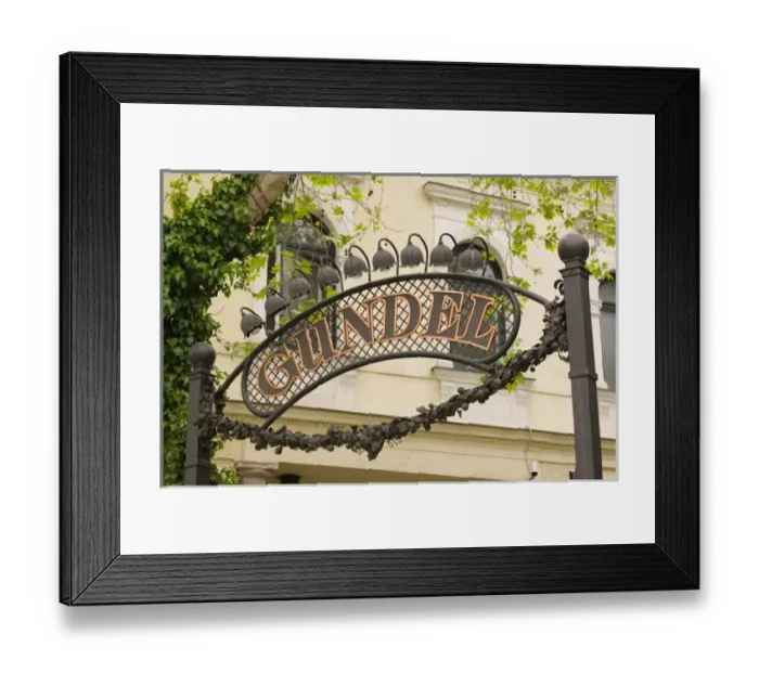 Framed Print : HUNGARY-Budapest: Varosliget / City Park- Sign for Gundel Most famous Framed Print : HUNGARY-Budapest: Varosliget / City Park- Sign for Gundel Most famous