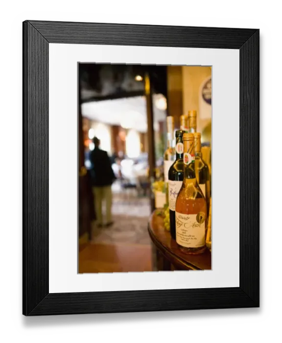 Framed Print : HUNGARY-Budapest: Varosliget  /  City Park- Custom Wine Bottles at Gundel