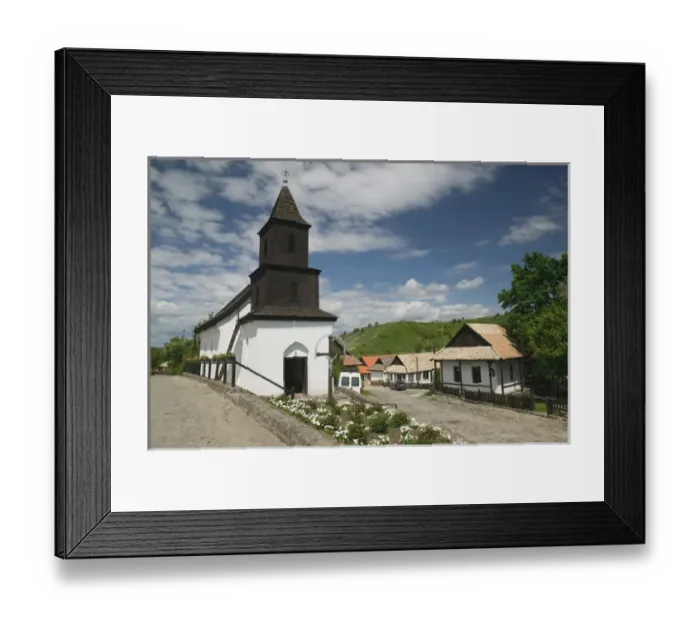 Framed Print : HUNGARY-Northern Uplands  /  Cserhat Hills-Holloko: Hungarys most beautiful Village  /  Unesco