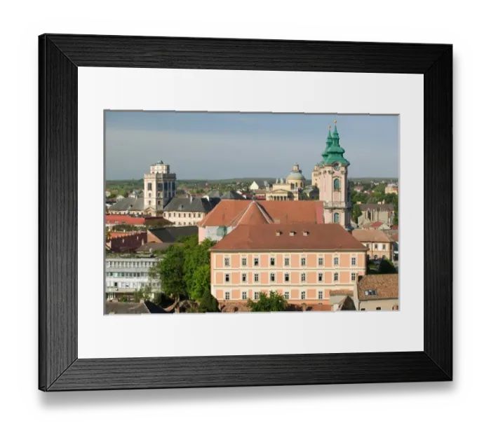 Framed Print : HUNGARY-Northern Uplands- EGER: Morning Town View from Eger Castle