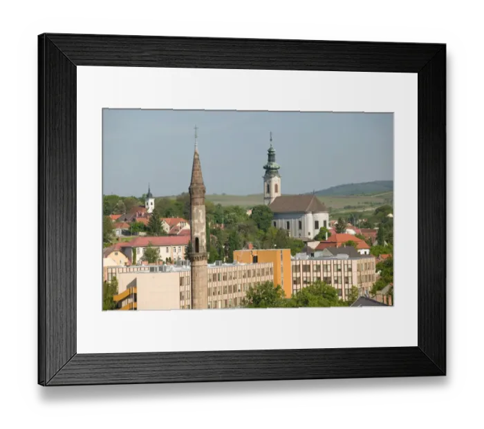 Framed Print : HUNGARY-Northern Uplands- EGER: View of town Muslim Minaret Framed Print : HUNGARY-Northern Uplands- EGER: View of town Muslim Minaret
