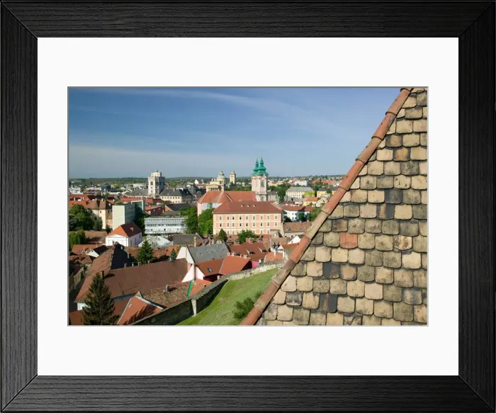 Framed Print : HUNGARY-Northern Uplands- EGER: Morning Town View from Eger Castle