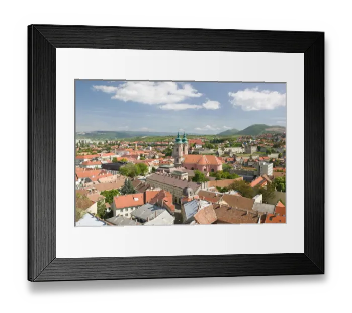 Framed Print : HUNGARY-Northern Uplands- EGER: Town & Minorite Church from Lyceum Rooftop Framed Print : HUNGARY-Northern Uplands- EGER: Town & Minorite Church from Lyceum Rooftop
