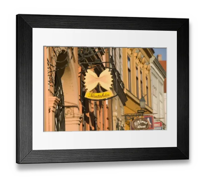 Framed Print : HUNGARY-Southern Transdanubia-PECS: Jokai ter Square- Pasta Shop Sign Framed Print : HUNGARY-Southern Transdanubia-PECS: Jokai ter Square- Pasta Shop Sign