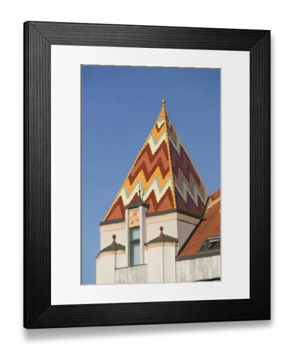 Framed Print : HUNGARY-Southern Transdanubia-PECS: Neo Art Nouveau Style Office Building Detail