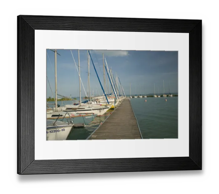 Framed Print : HUNGARY-Lake Balaton Region-BALATONFURED: Yacht Marina overlooking TIHANY Framed Print : HUNGARY-Lake Balaton Region-BALATONFURED: Yacht Marina overlooking TIHANY