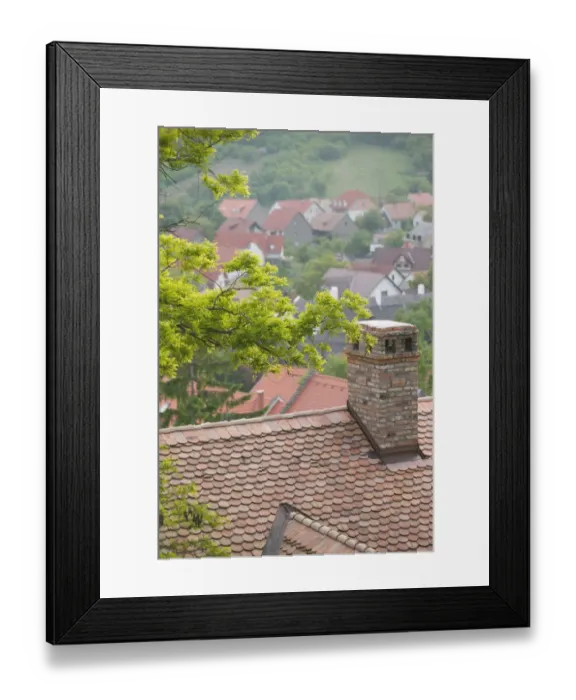 Framed Print : HUNGARY-Lake Balaton Region-TIHANY: Tihany Village Rooftops