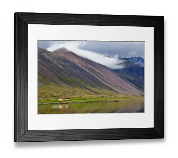 Framed Print : Farm and mountains, Iceland Framed Print : Farm and mountains, Iceland