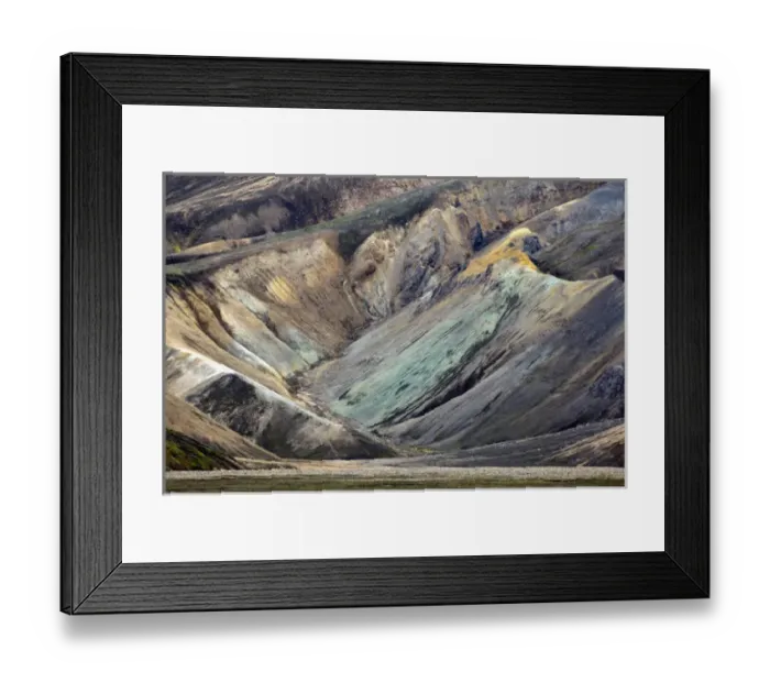 Framed Print : Pattern in volcanic mountain slope, Iceland Framed Print : Pattern in volcanic mountain slope, Iceland