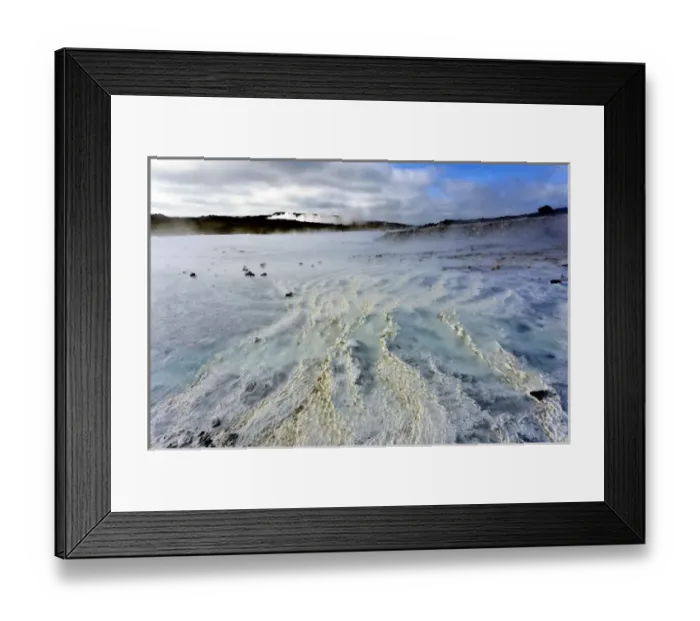 Framed Print : Colorful mineral deposits created from geothermal runoff Framed Print : Colorful mineral deposits created from geothermal runoff