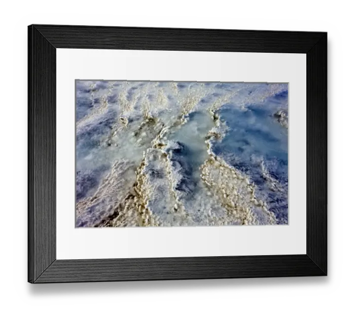 Framed Print : Colorful mineral deposits created from geothermal runoff