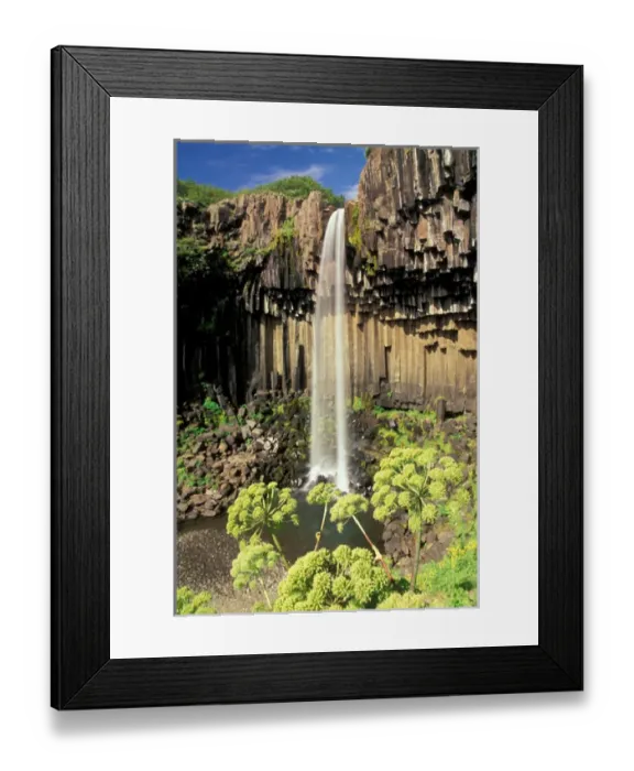 Framed Print : Europe, Iceland, Skaftafell NP, Svartifoss Falls