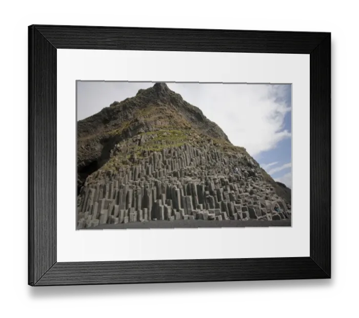 Framed Print : ICELAND21656_JUL2009_BARTRUFF. CR2-Volcanic basaltic columns naturally decorate an Framed Print : ICELAND21656_JUL2009_BARTRUFF. CR2-Volcanic basaltic columns naturally decorate an