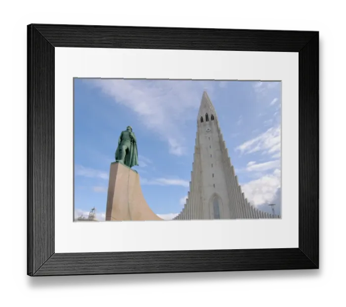 Framed Print : Iceland, Reykjavik, Hallgrimskirkja, Leif Eriksson