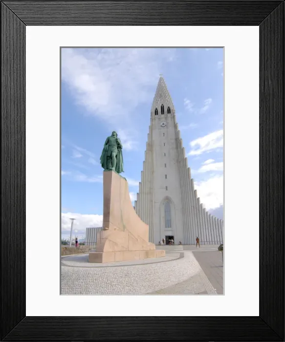 Framed Print : Iceland, Reykjavik, Hallgrimskirkja, Leif Eriksson