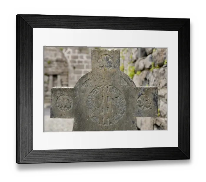 Framed Print : Europe, Ireland, County Mayo, Murrisk. Celtic cross detail in ruins of Murrisk Abbey Framed Print : Europe, Ireland, County Mayo, Murrisk. Celtic cross detail in ruins of Murrisk Abbey