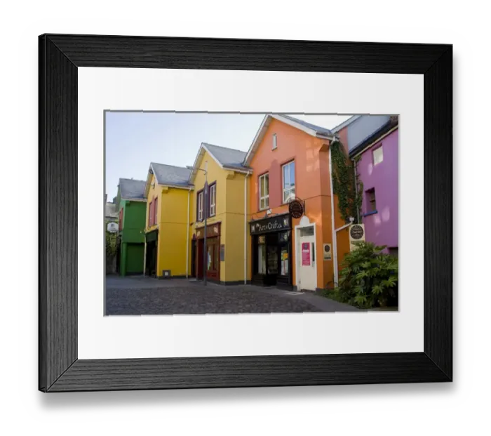 Framed Print : Europe, Ireland, Ennis. Colorful store fronts. Credit as: Wendy Kaveney  /  Jaynes